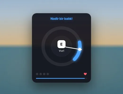 Balık tutma mini oyunu